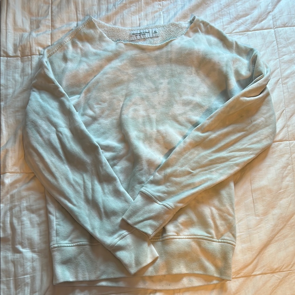 Abercrombie & Fitch Blue+white Cut Crewneck